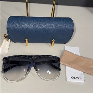 NEW Loewe FILIPA Tortoiseshell and Blue Gradient OVERSIZED CELEB Sunglasses